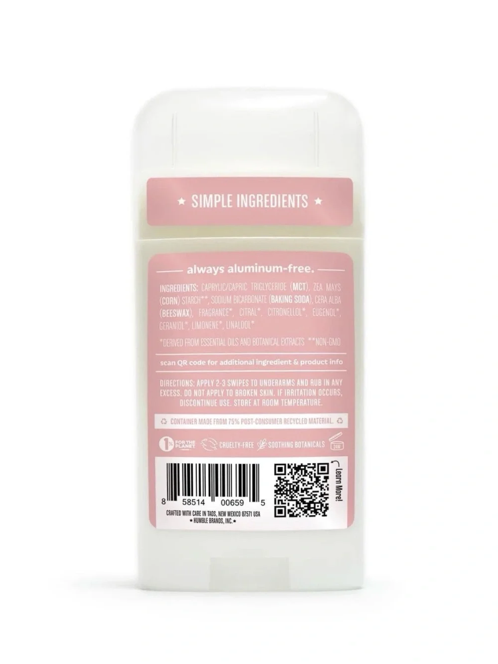 2 x New Humble aluminum free deodorant - Moroccan Rose